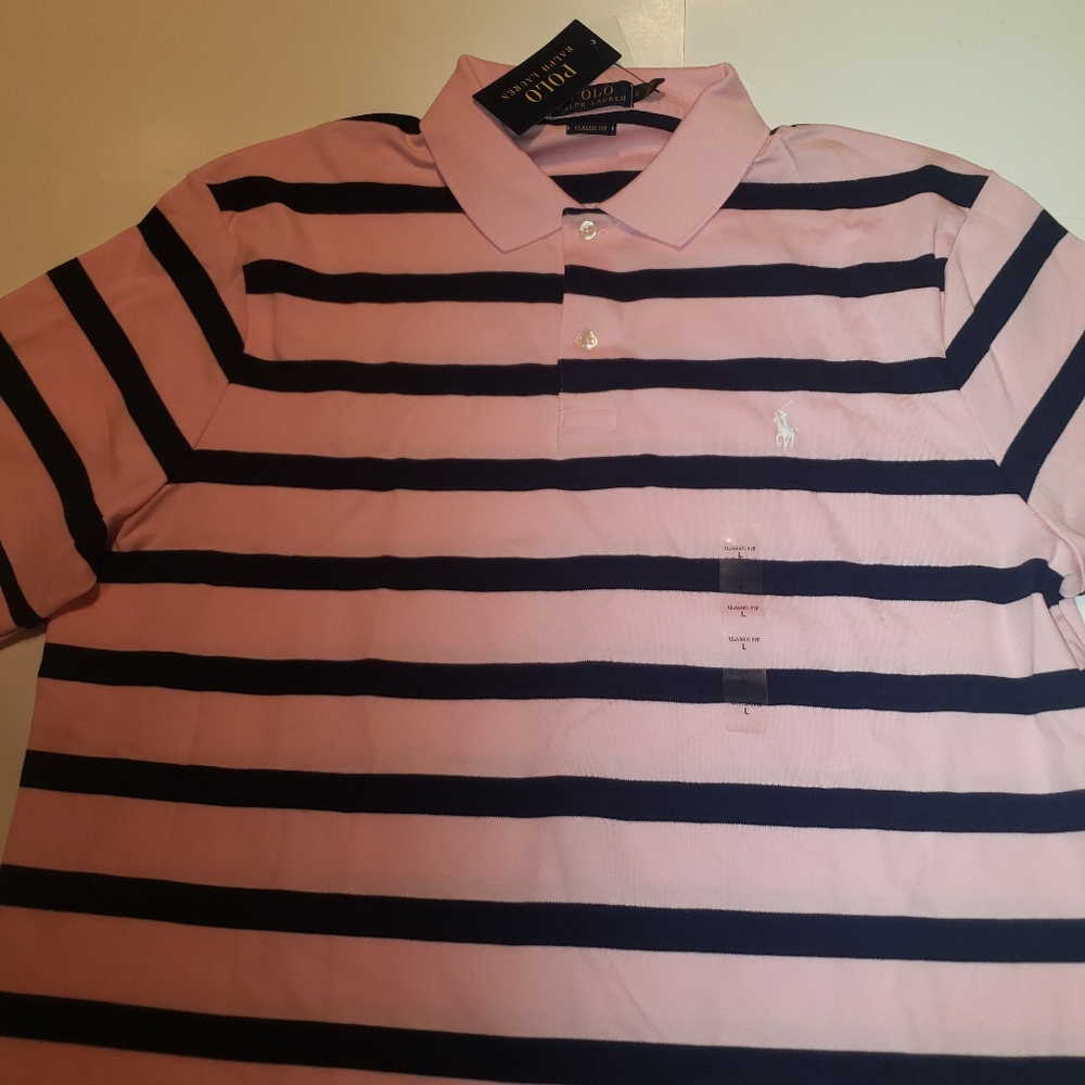 Polo Ralph Lauren Classic Fit Striped Polo Pink